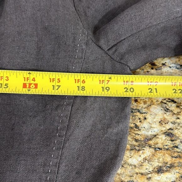 Eileen Fisher Irish Linen Lagenlook Button Closure Blazer In Taupe Size S - Picture 9 of 11